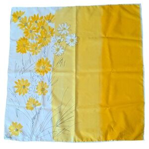 Vintage Vera Neumann Yellow and White Daisy Floral Scarf